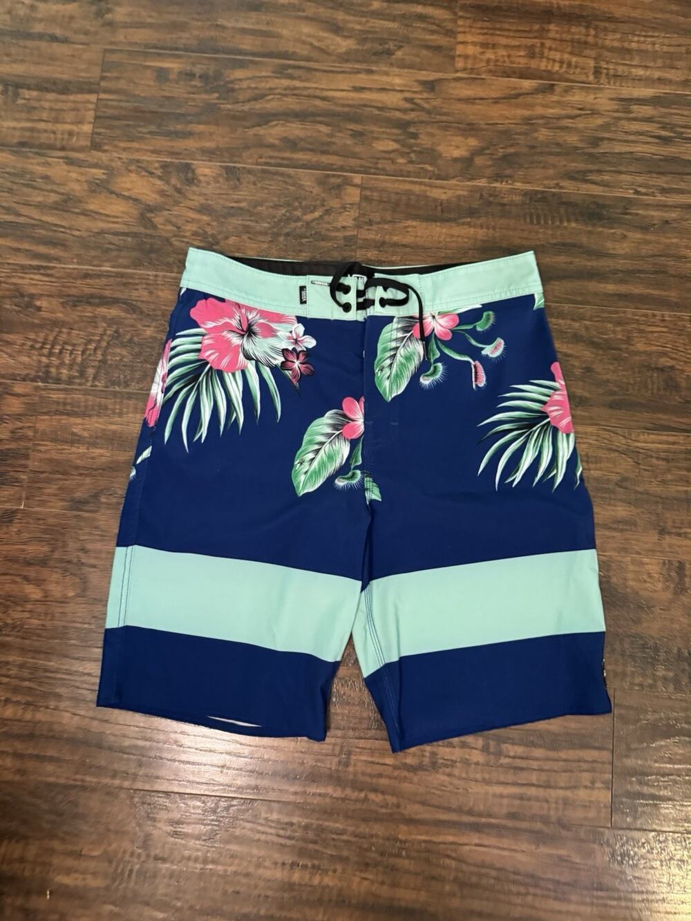 Vans Mens Board Shorts Blue Size 30 Drawstring Surf Swim Trunks